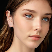Load image into Gallery viewer, 925 Sterling Silver White Gold Plated Moissanite Earrings 0.1 Carat for Women