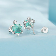 Load image into Gallery viewer, 925 Sterling Silver Earrings with Transparent Glass and Oxidized Finish for Women