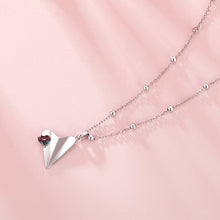 Load image into Gallery viewer, 925 Sterling Silver Necklace with Transparent Glass, 18x15mm Pendant for Women