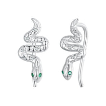 Load image into Gallery viewer, 925 Sterling Silver Earrings with Pavé Setting and White Gold Plating for Women