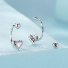 Load image into Gallery viewer, 925 Sterling Silver Earrings with White Gold Plating, 1.3x0.58cm for Women