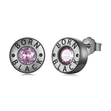 Load image into Gallery viewer, 925 Sterling Silver Earrings with Black Gold Plating and CZ