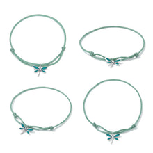 Load image into Gallery viewer, 925 Sterling Silver Adjustable Bracelet with CZ and Enamel in Oxidized Finish for Women