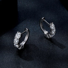 Load image into Gallery viewer, S925 Sterling Silver Moissanite Earrings, 1.3cm, Platinum Plated, for Women