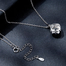 Load image into Gallery viewer, 925 Sterling Silver Moissanite Pendant Necklace for Women, 39+5cm, Platinum Plated