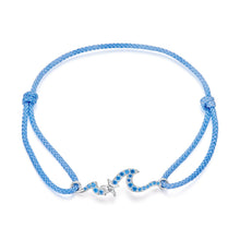 Load image into Gallery viewer, 925 Sterling Silver Adjustable White Gold Bracelet with CZ Pendants for Women