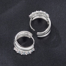 Load image into Gallery viewer, 925 Sterling Silver Moissanite 0.06 Carat White Gold Plated Earrings for Women