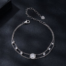 Load image into Gallery viewer, 925 Sterling Silver 5.0mm Moissanite Bracelet with CZ and White Gold Plating for Women