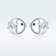 Load image into Gallery viewer, 925 Sterling Silver Earrings with Pavé Setting CZ, Size 0.6*0.7cm, for Women