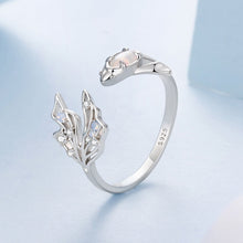 Load image into Gallery viewer, 925 Sterling Silver White Gold Plated Nano Opal Ring with CZ for Women