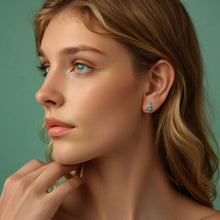 Load image into Gallery viewer, 925 Sterling Silver Enamel Pavé CZ Earrings for Women