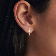 Load image into Gallery viewer, 925 Sterling Silver Moissanite and Opal White Gold Plated Earrings for Women