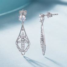 Load image into Gallery viewer, 925 Sterling Silver 0.50 Carat Moissanite Earrings with White Gold Plating for Women