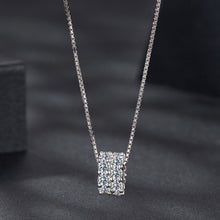 Load image into Gallery viewer, 925 Sterling Silver & Moissanite Necklace, 40+5cm Length, White Gold Plated, Women's Jewelry