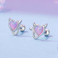 Load image into Gallery viewer, 925 Sterling Silver White Gold Plated Opal Earrings 0.7x0.8cm for Women