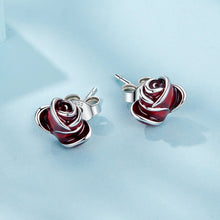 Load image into Gallery viewer, 925 Sterling Silver Enamel Plated White Gold Earrings 0.7*1cm for Women