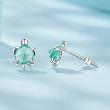Load image into Gallery viewer, 925 Sterling Silver Earrings with Transparent Glass and Oxidized Finish for Women