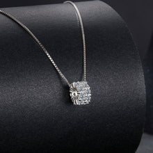 Load image into Gallery viewer, 925 Sterling Silver & Moissanite Necklace, 40+5cm Length, White Gold Plated, Women's Jewelry