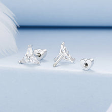 Load image into Gallery viewer, 925 Sterling Silver Earrings with Pavé Setting CZ