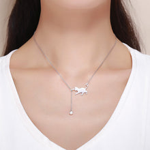 Load image into Gallery viewer, 925 Sterling Silver Necklace 38-45cm with 1.4*2.5cm Pendant for Women