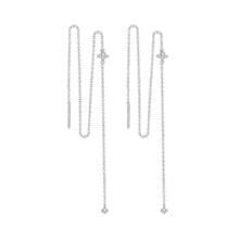 Load image into Gallery viewer, 925 Sterling Silver Plated White Gold Moissanite Earrings 7cm for Women