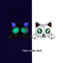 Load image into Gallery viewer, 925 Sterling Silver Earrings with Enamel in Oxidized Finish