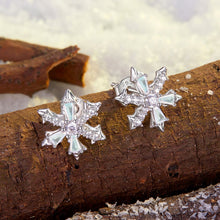 Load image into Gallery viewer, 925 Sterling Silver Earrings with Plated White Gold and CZ