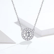 Load image into Gallery viewer, 925 Sterling Silver Plated Platinum 49cm Pavé Setting CZ Necklace for Women