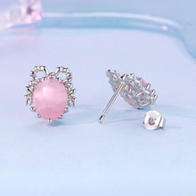 Load image into Gallery viewer, 925 Sterling Silver White Gold Plated Earrings with Transparent Glass, 1.6x1.2cm for Women