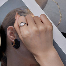 Load image into Gallery viewer, 925 Sterling Silver Translucent Opal Platinum Plated Ring