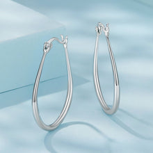Load image into Gallery viewer, 925 Sterling Silver Earrings for Women - 2.9x0.2cm, Plated White Gold, Style L