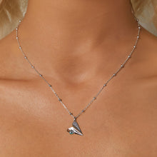Load image into Gallery viewer, 925 Sterling Silver Necklace with Transparent Glass, 18x15mm Pendant for Women