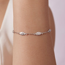 Load image into Gallery viewer, 925 Sterling Silver White Gold Plated Bracelet with CZ Pendants for Women
