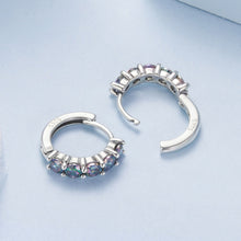 Load image into Gallery viewer, 925 Sterling Silver Earrings with Pavé Setting CZ in Oxidized Finish for Women