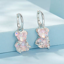 Load image into Gallery viewer, 925 Sterling Silver Earrings with Pavé Setting CZ and Resin - 2.8 x 1.1 cm - Women's Fashion