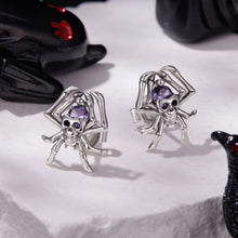 Load image into Gallery viewer, 925 Sterling Silver Earrings with Pavé Setting CZ, 1.1 x 1.0 cm, Oxidized Finish for Women