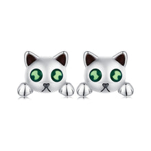 Load image into Gallery viewer, 925 Sterling Silver Earrings with Enamel in Oxidized Finish