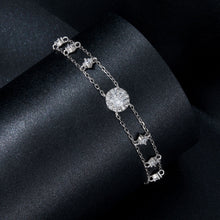 Load image into Gallery viewer, 925 Sterling Silver 5.0mm Moissanite Bracelet with CZ and White Gold Plating for Women