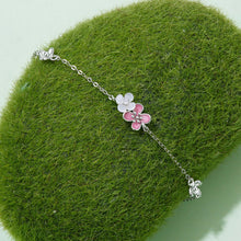 Load image into Gallery viewer, 925 Sterling Silver Enamel Charm Bracelet with Pavé CZ, 15+6cm for Women