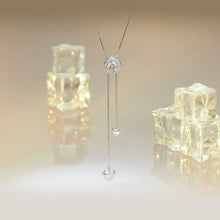 Load image into Gallery viewer, 925 Sterling Silver 5mm Moissanite Necklace with Pavé Setting in White Gold, 450mm Length for Women
