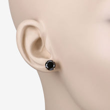 Load image into Gallery viewer, 4.12 Carat Genuine Black Diamond 14K Yellow Gold Earrings