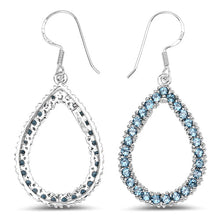 Load image into Gallery viewer, 4.32 Carat Genuine London Blue Topaz .925 Sterling Silver Earrings