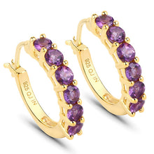 Load image into Gallery viewer, 1.20 Carat Genuine Amethyst .925 Sterling Silver Earrings