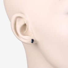 Load image into Gallery viewer, 0.96 Carat Genuine Blue Sapphire 10K Yellow Gold Earrings