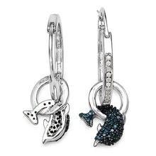 Load image into Gallery viewer, 0.54 Carat Genuine Blue Diamond and White Diamond .925 Sterling Silver Earrings