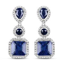 Load image into Gallery viewer, 11.62 Carat Dyed Sapphire .925 Sterling Silver Earrings