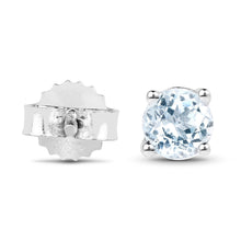 Load image into Gallery viewer, 0.64 Carat Genuine Blue Topaz .925 Sterling Silver Earrings