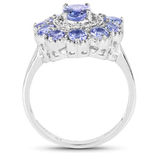 Load image into Gallery viewer, 1.77 Carat Genuine Tanzanite and White Topaz .925 Sterling Silver Ring