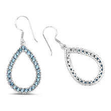 Load image into Gallery viewer, 4.32 Carat Genuine London Blue Topaz .925 Sterling Silver Earrings