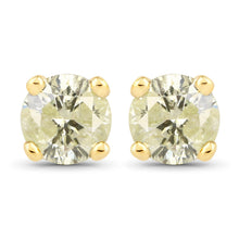 Load image into Gallery viewer, 0.95 Carat Genuine LB Diamond 14K Yellow Gold Earrings